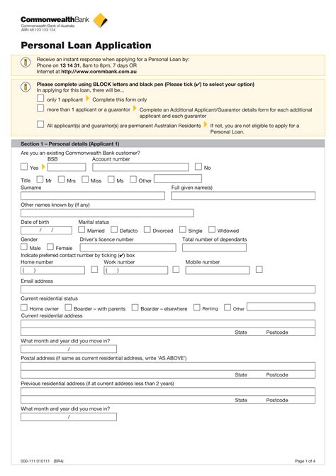 Loan application .
